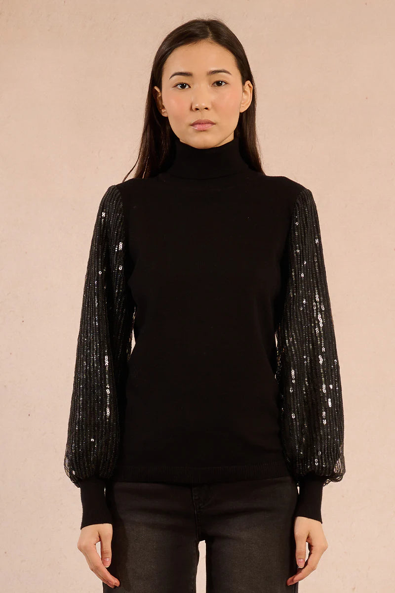 Sequin Sleeve Knit