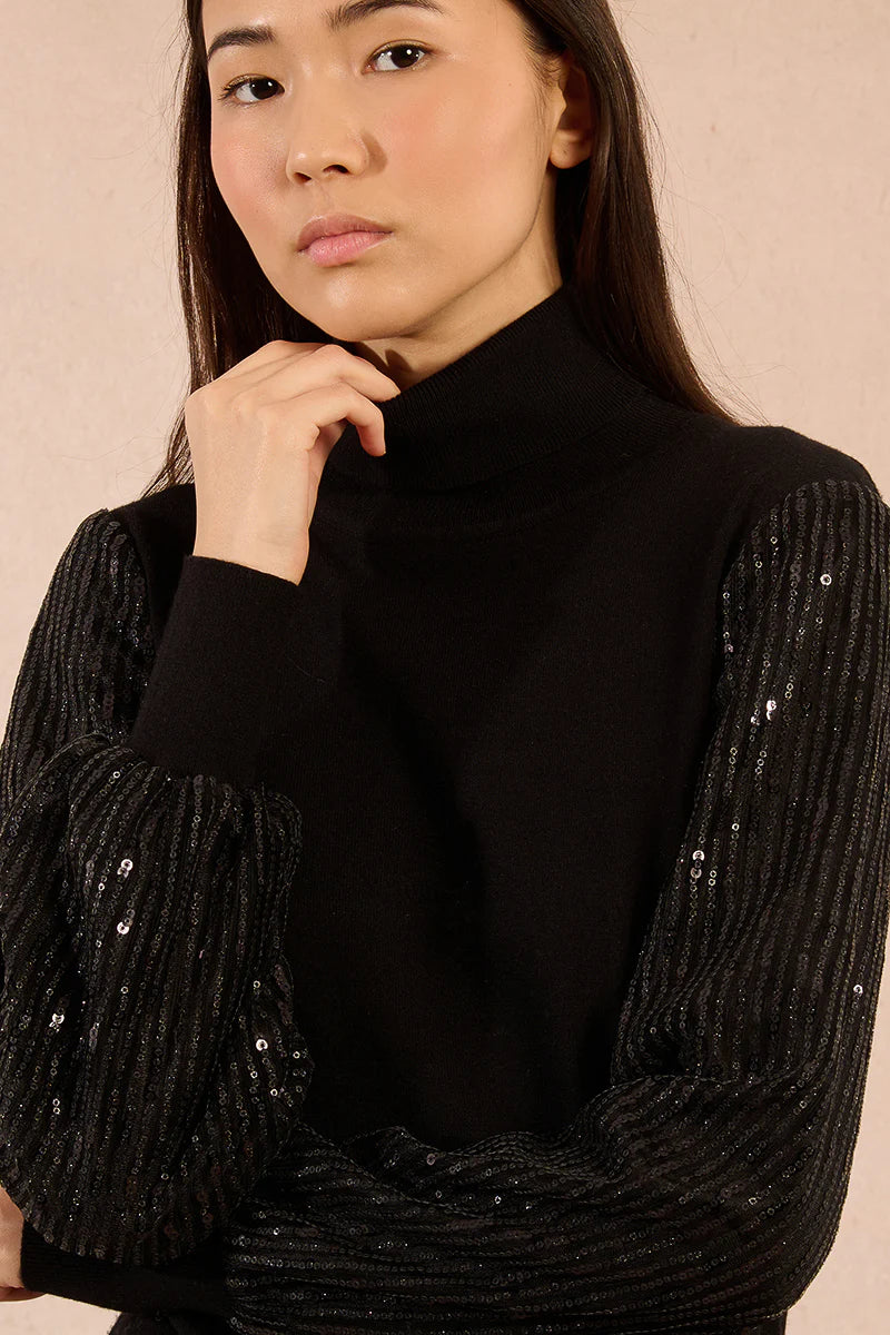 Sequin Sleeve Knit