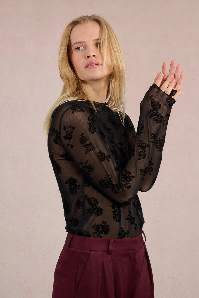Maya - Sheer Rose Longsleeve