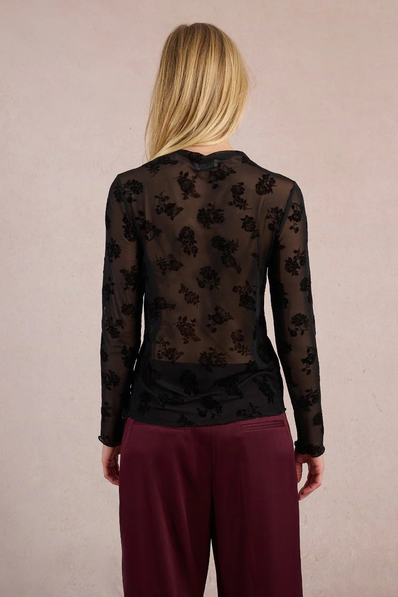 Maya - Sheer Rose Longsleeve