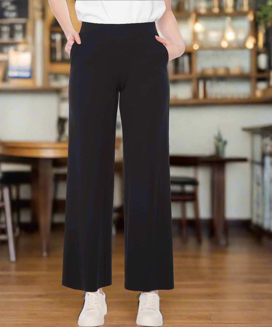 Ponte Wide Leg Full Length Pant by UP