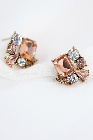 Gem Multi Crystal Stud Earring