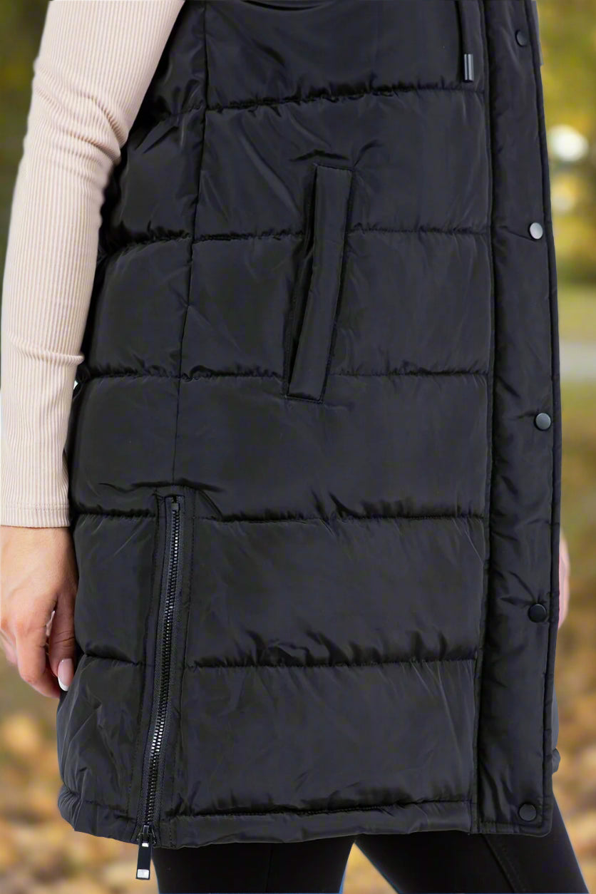 Monica Puffer Vest - Black