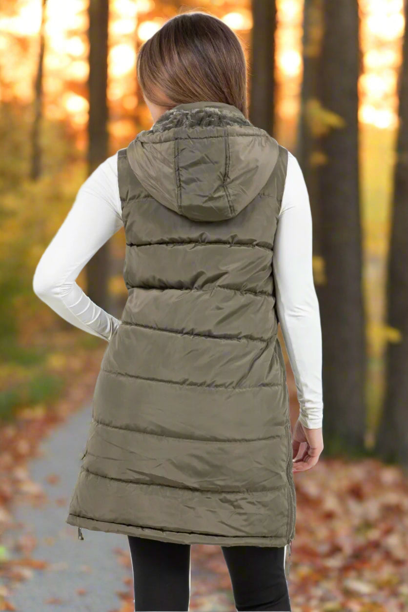 Monica Puffer Vest - Sage