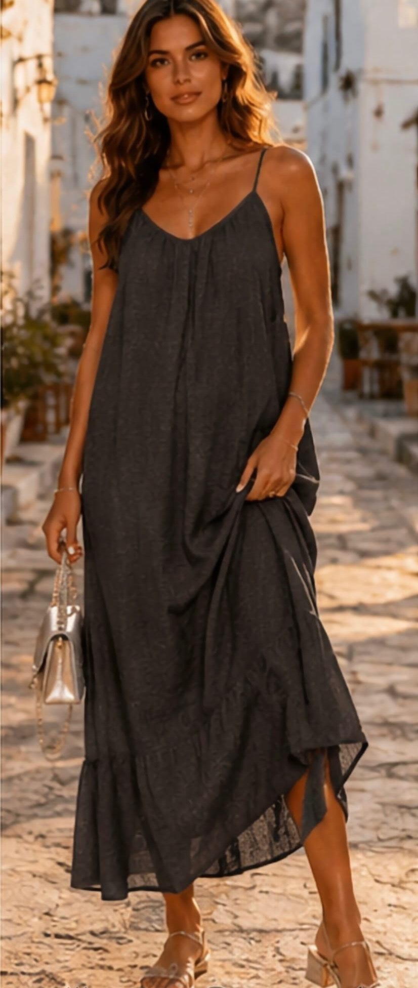 Gabby Cotton Dress - Chocolate