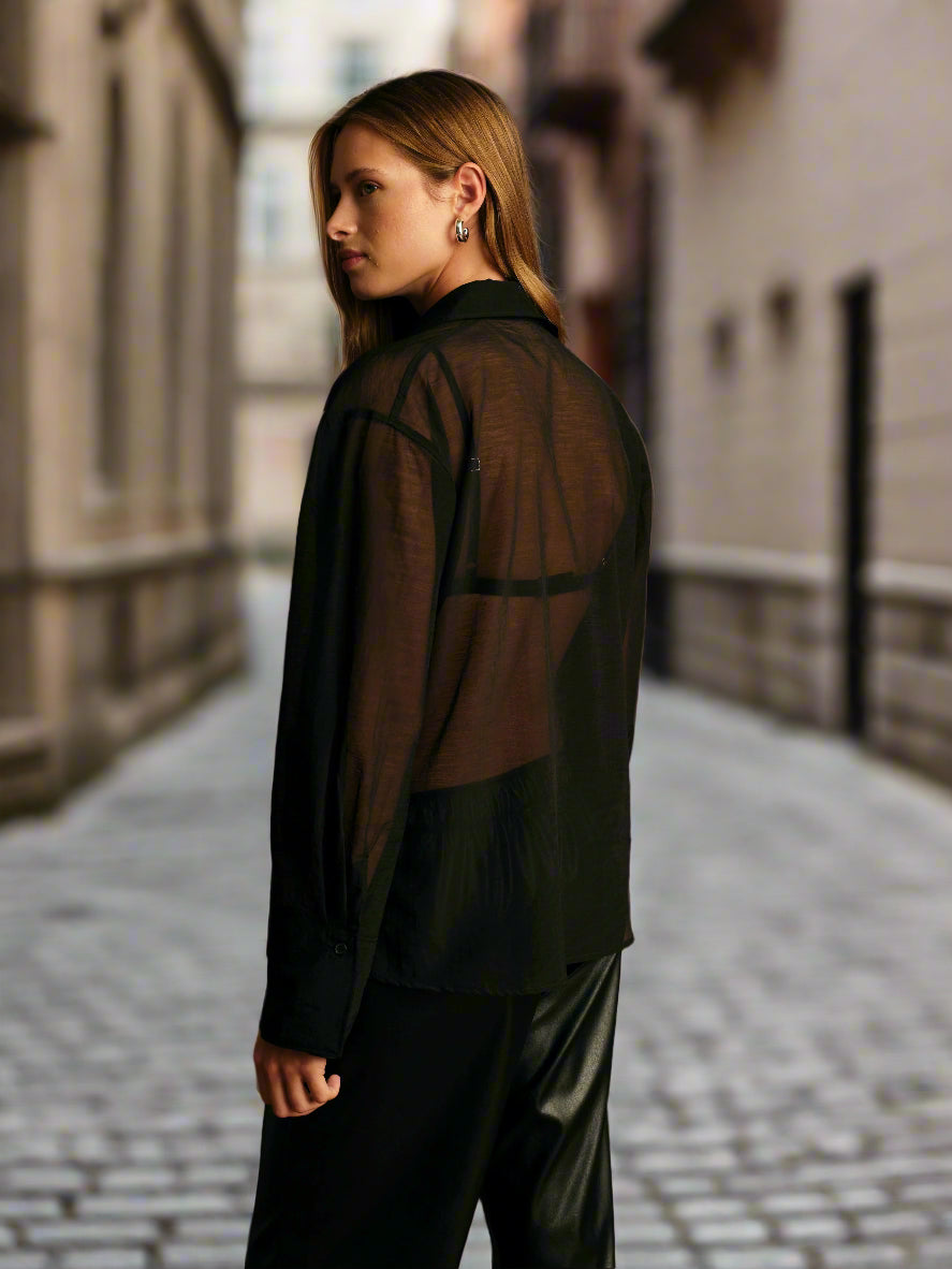 Hugh Sheer Shirt - Black