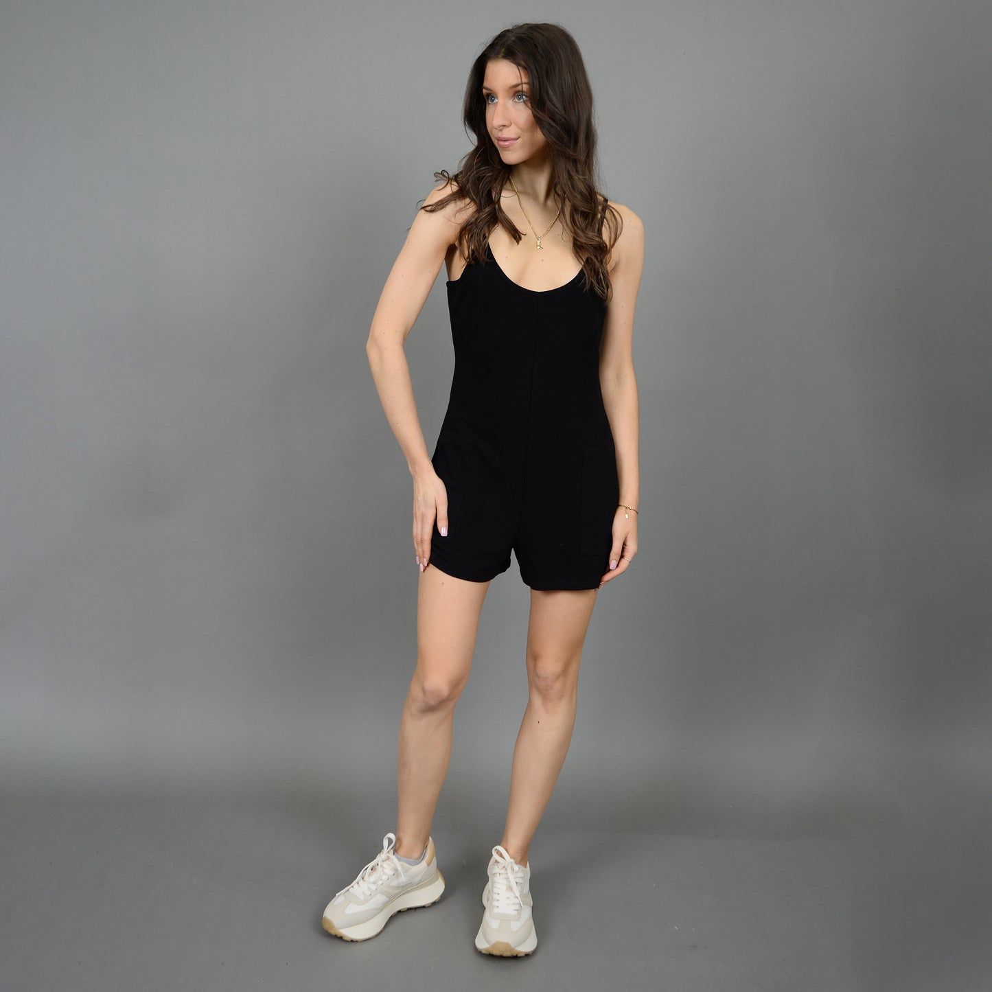 Kaine Slub Terry Shoulder Strap Romper