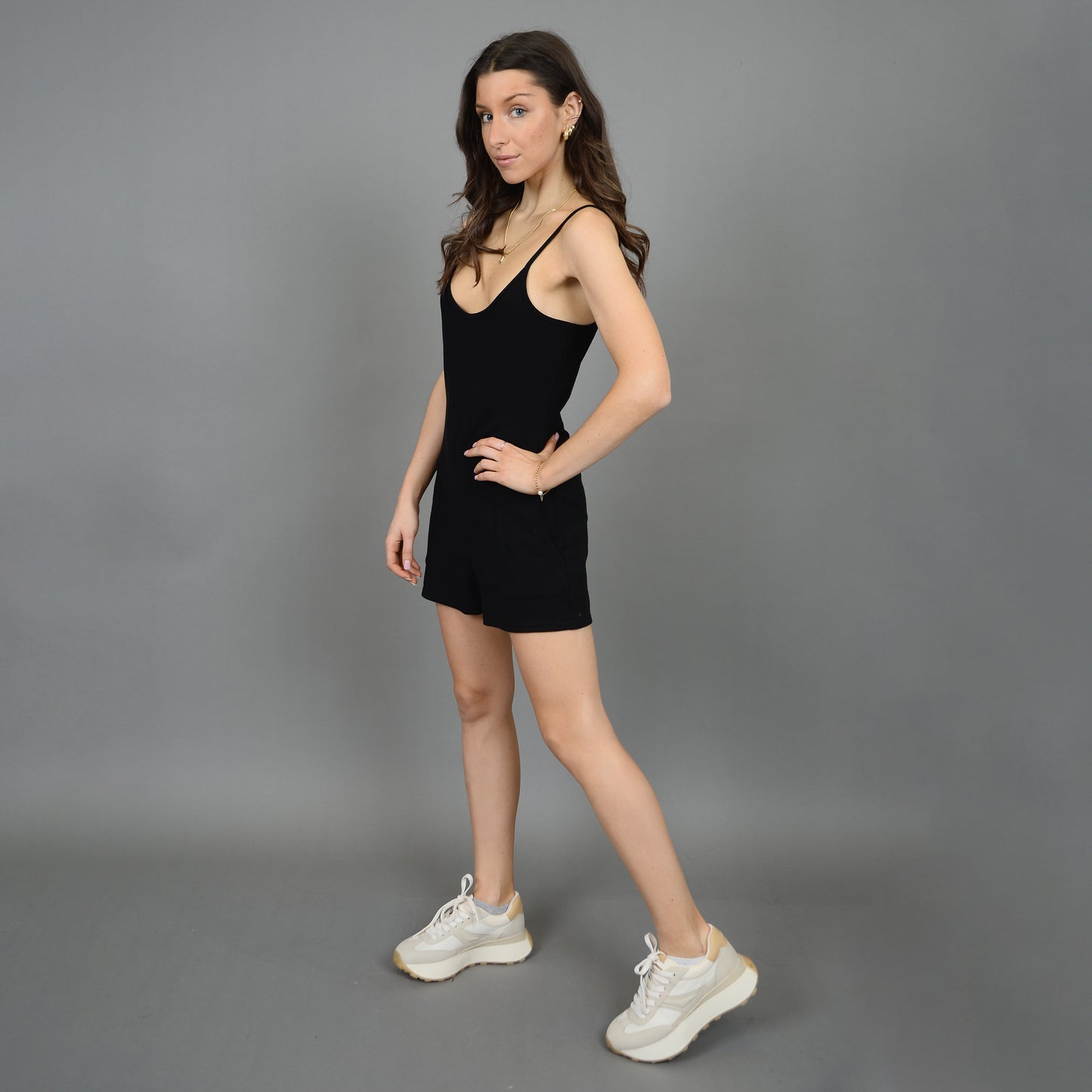 Kaine Slub Terry Shoulder Strap Romper