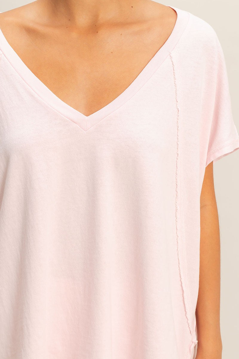 Jemma Short Sleeve Oversized Tee- Soft Pink