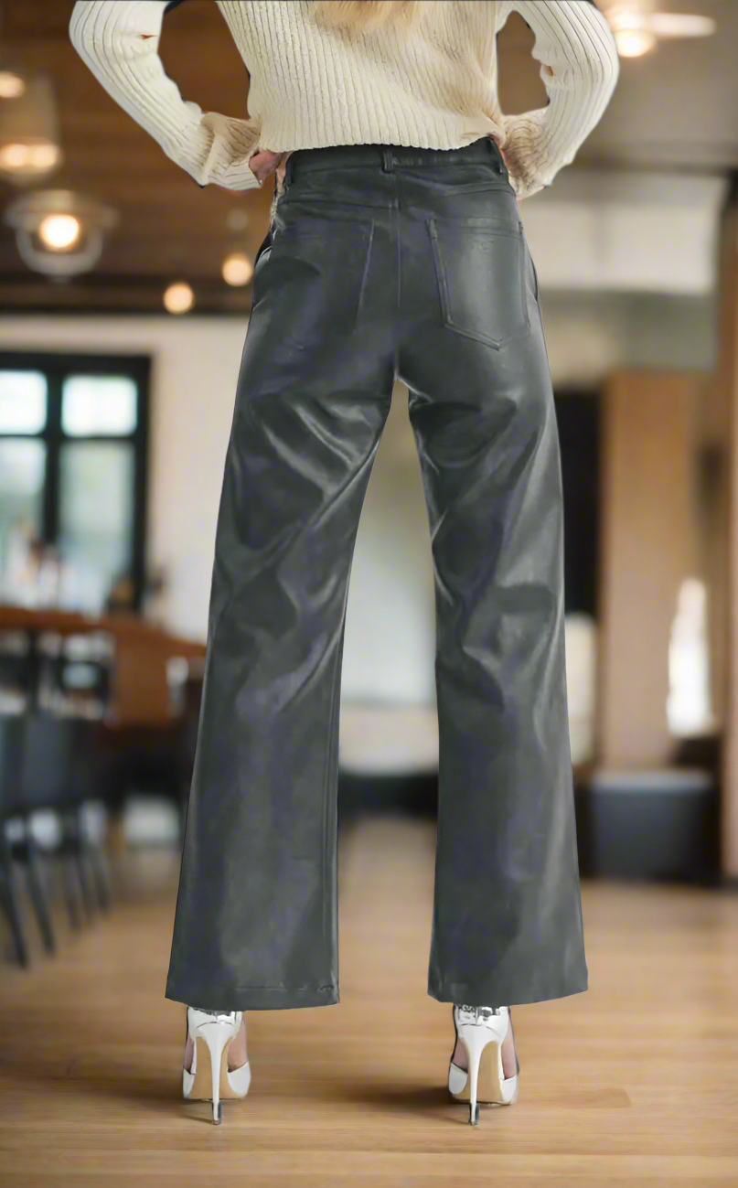 Rebel V/Leather Black Pants