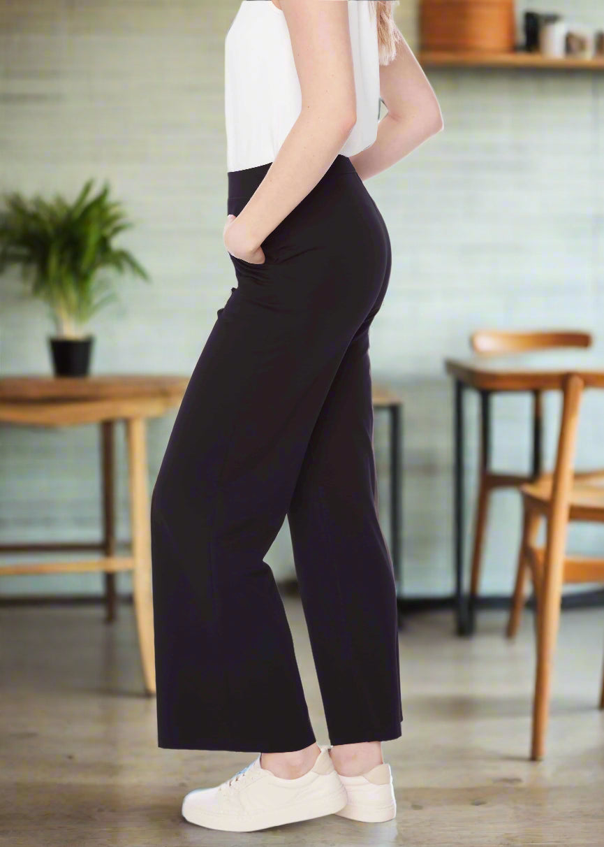 Ponte Wide Leg Full Length Pant by UP