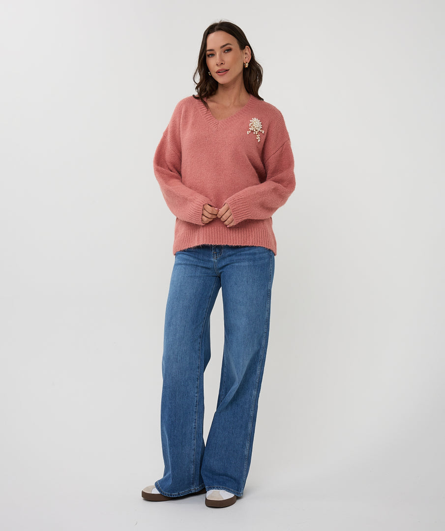 Cyndie Knit - Antique Rose