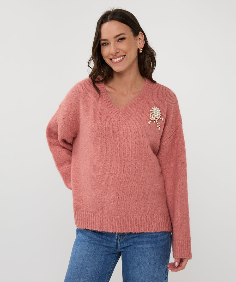 Cyndie Knit - Antique Rose
