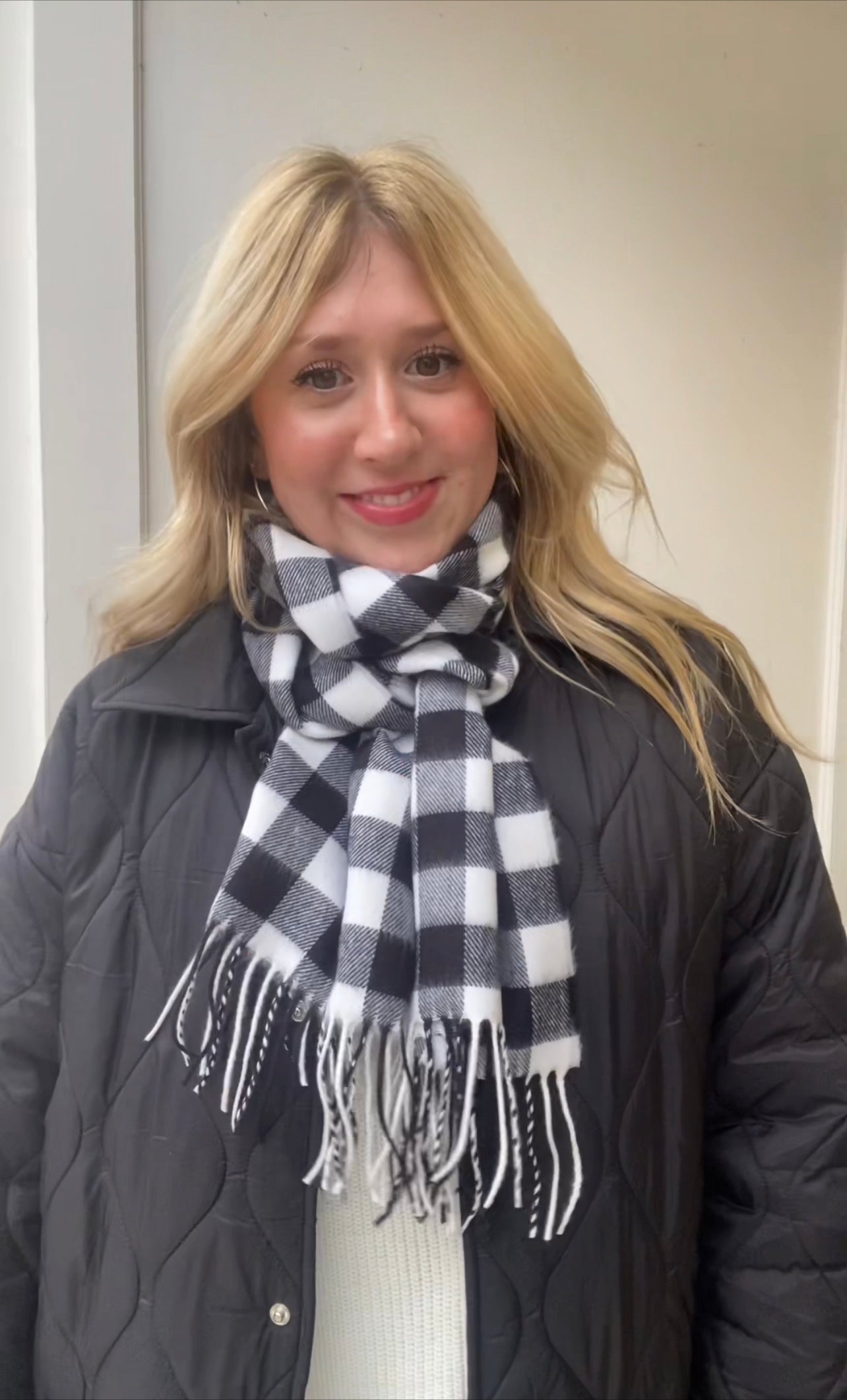 White Buffalo Plaid Scarf
