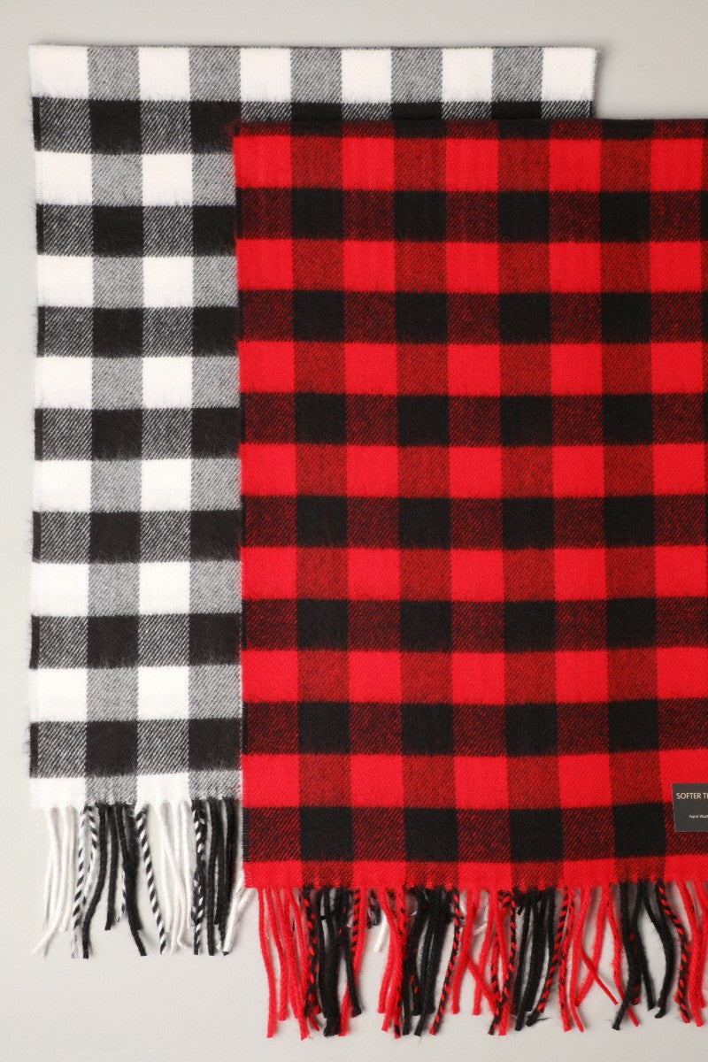 White Buffalo Plaid Scarf