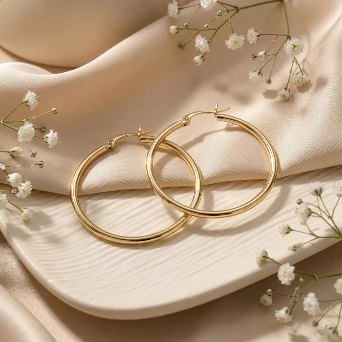 40mm Premium Gold Plated Hoops