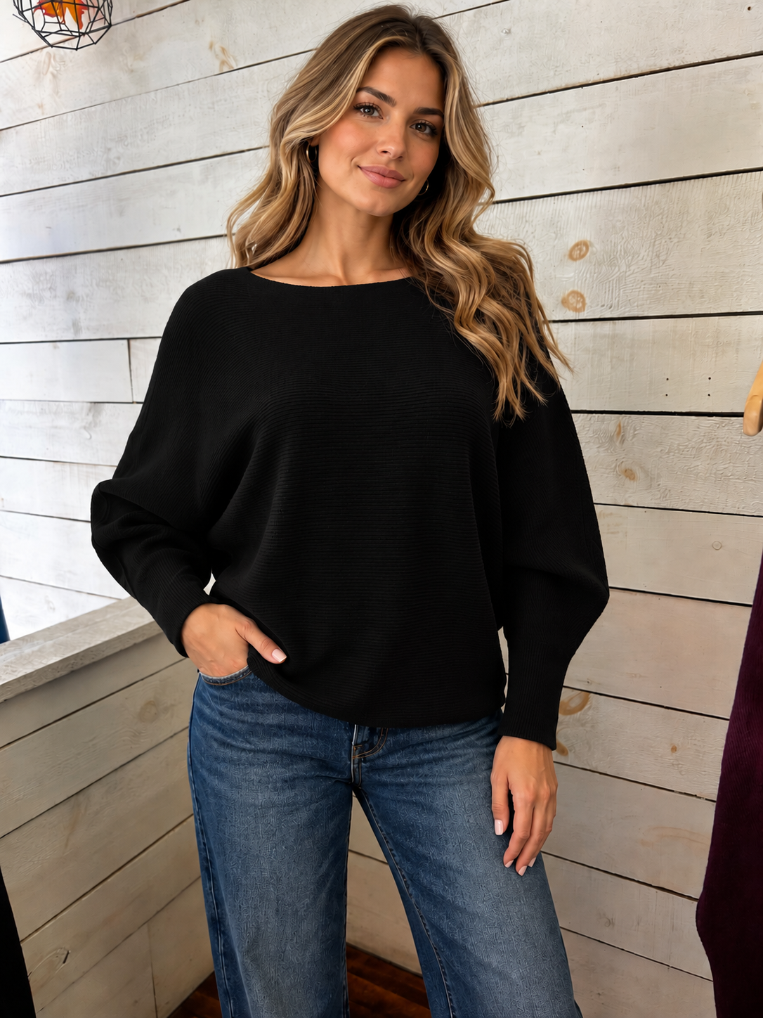 Rosa Dolman Sleeve - Black