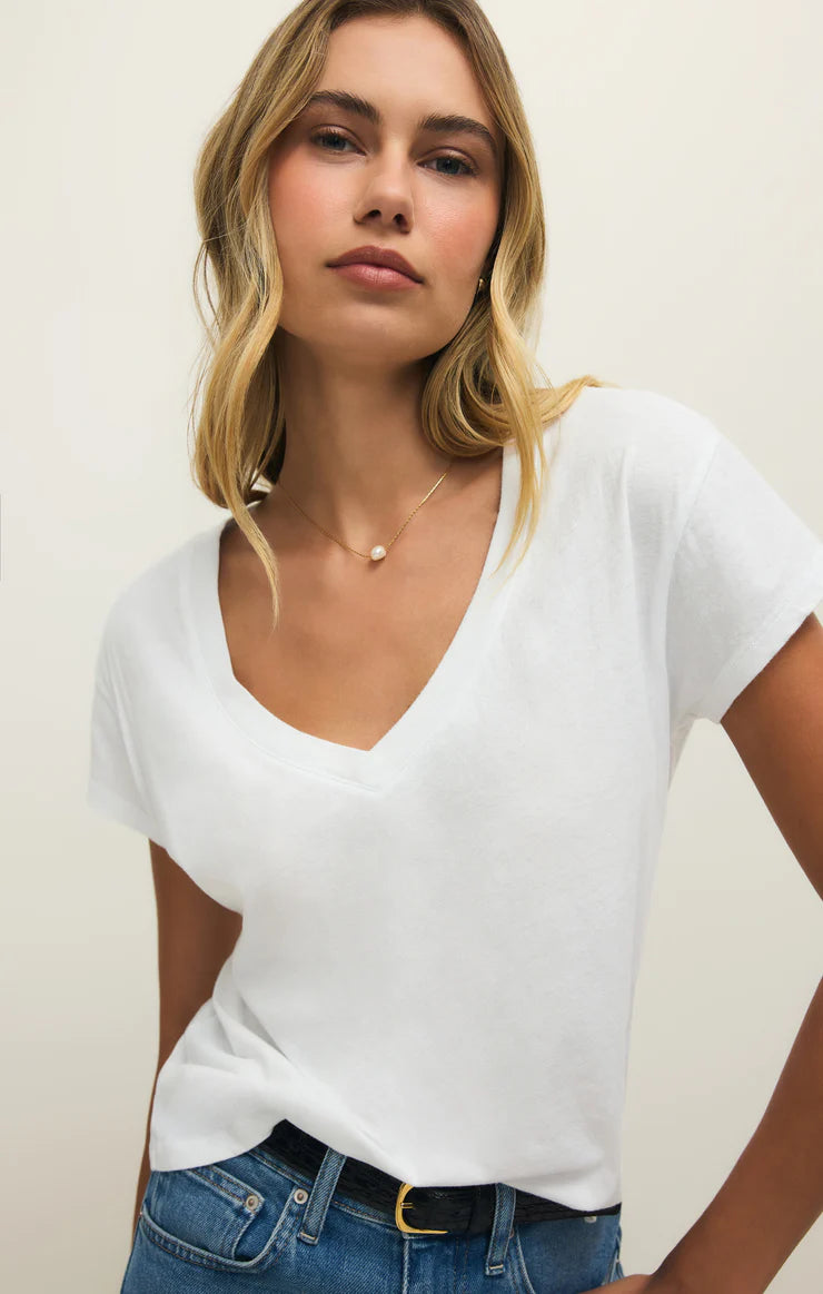 Modern V-neck - White