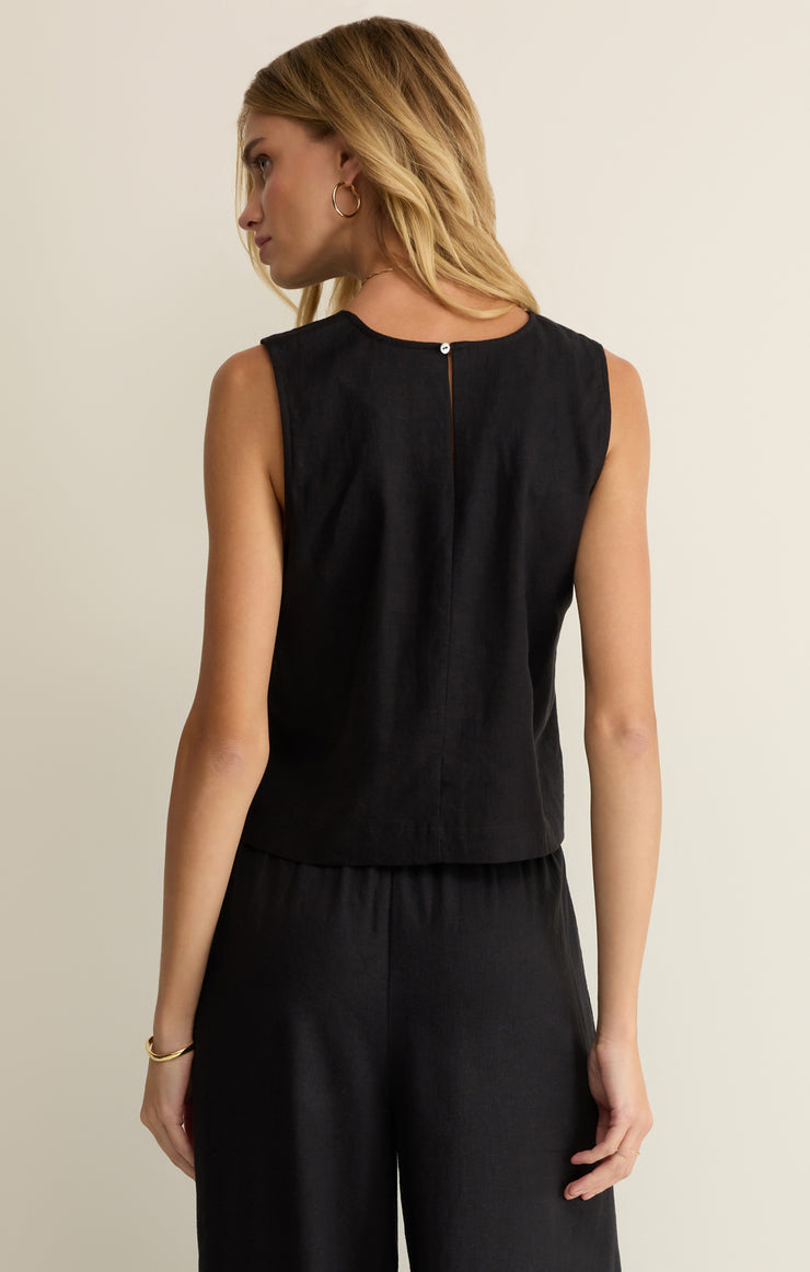 Sloan Linen Tank - Black