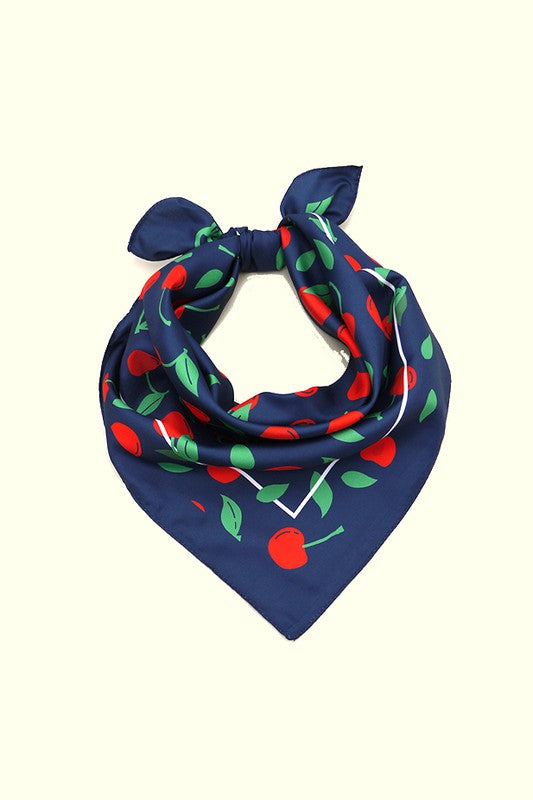 Cherry Silky Bandana Scarf