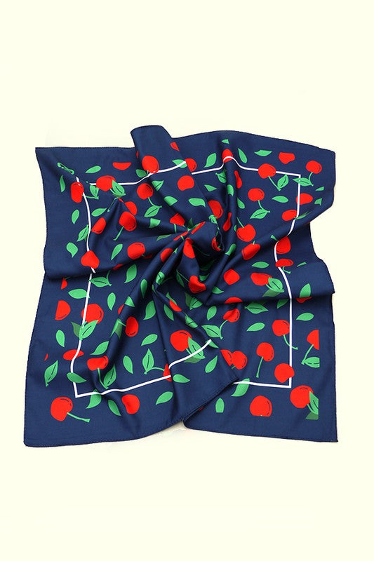 Cherry Silky Bandana Scarf
