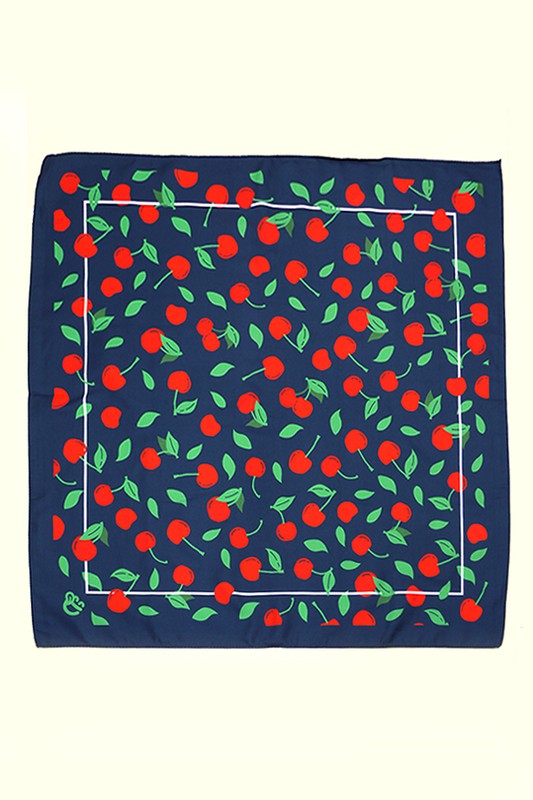 Cherry Silky Bandana Scarf