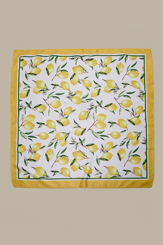 Lemon Silky Bandana Scarf
