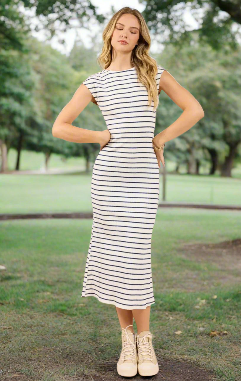 Dweller Boat Neck Midi Dress