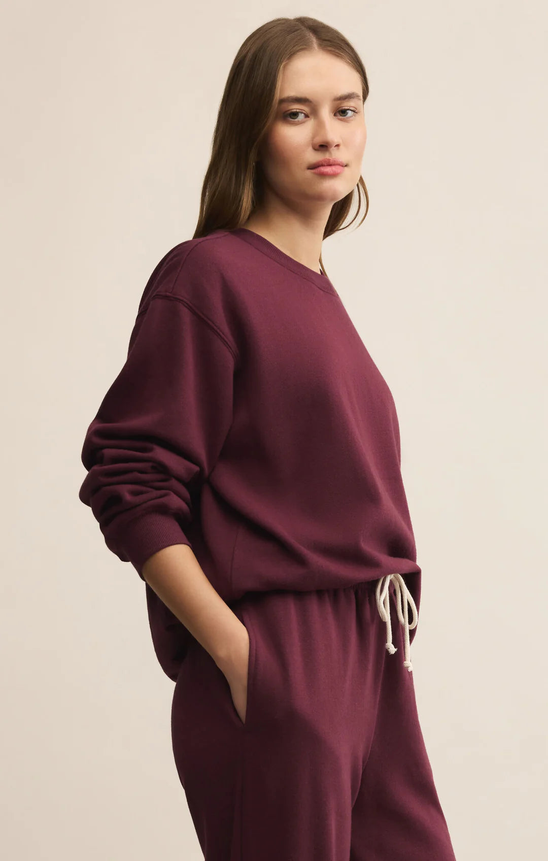 Boyfriend Sweatshirt - Merlot