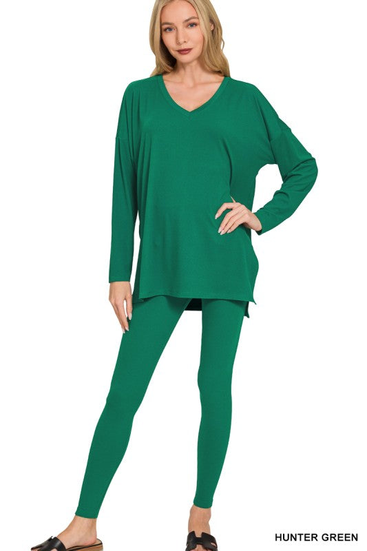 Hunter Green Long Sleeve Legging Set