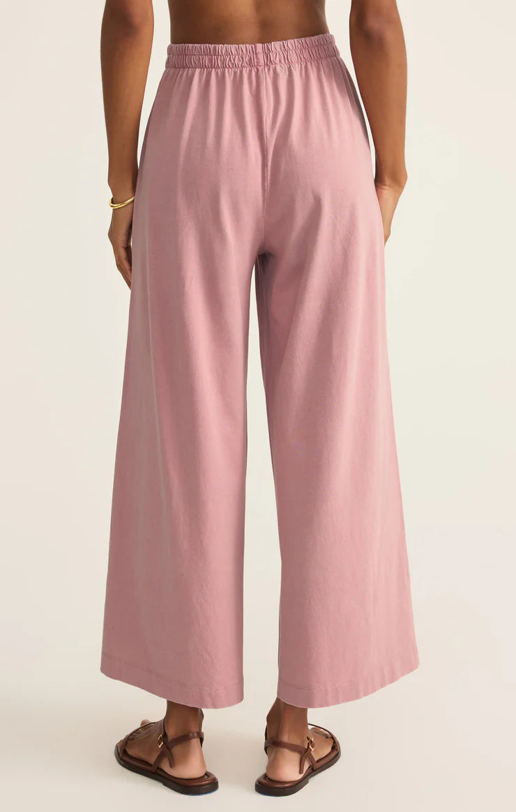 Scout Jersey Crop Flare Pant - Pink Smoke