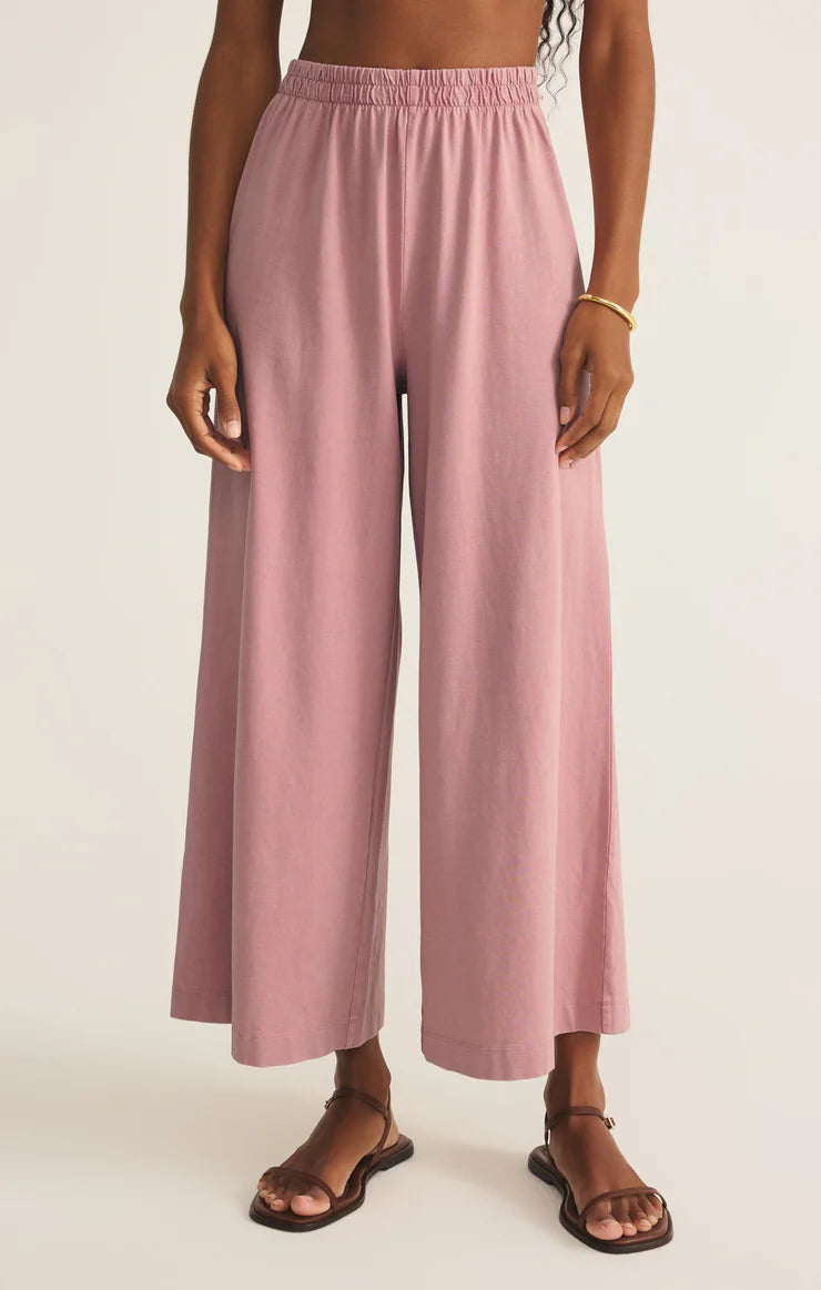 Scout Jersey Crop Flare Pant - Pink Smoke