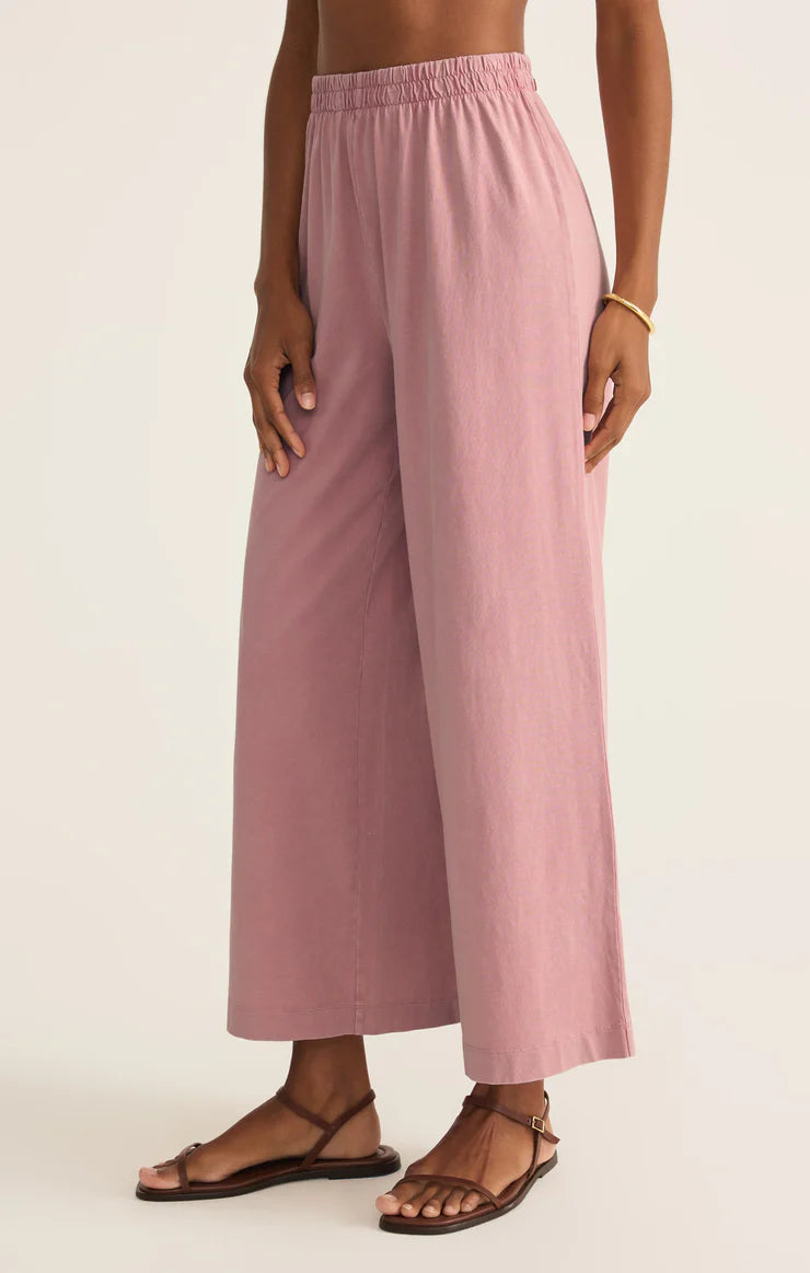 Scout Jersey Crop Flare Pant - Pink Smoke
