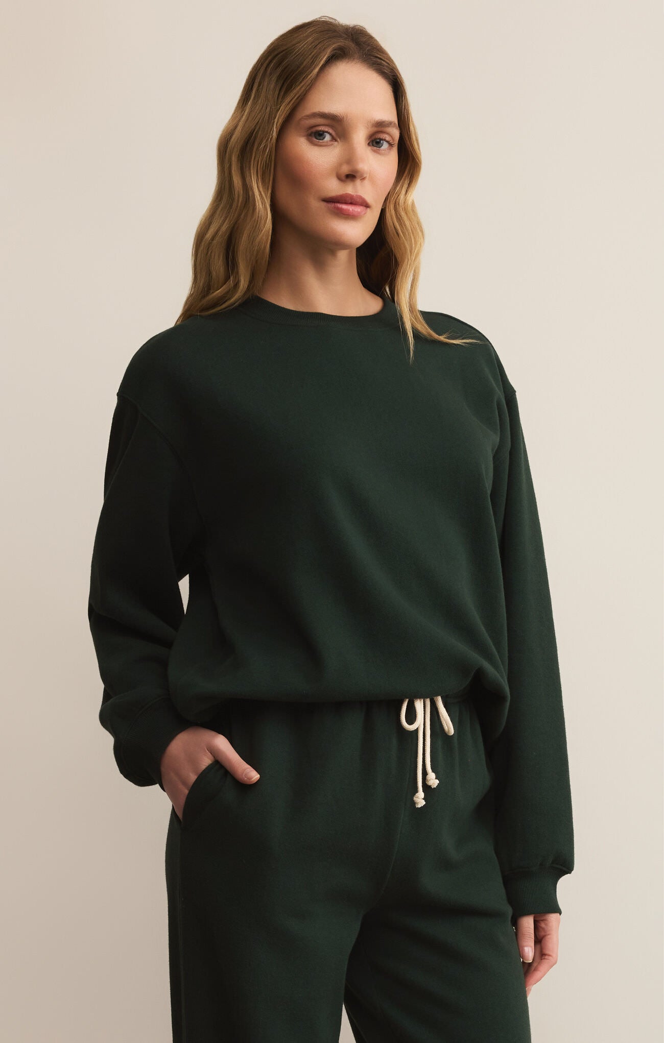 Boyfriend Sweatshirt - Green Garland