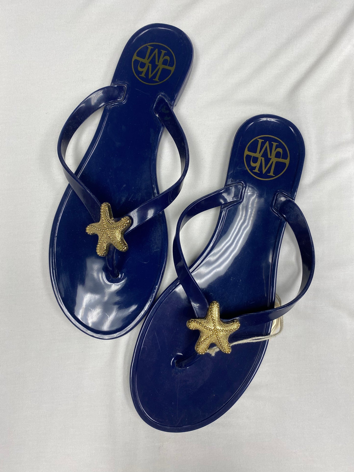 Navy Starfish Flip Flops