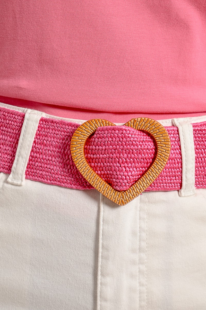 Heart Buck Belt - Pink