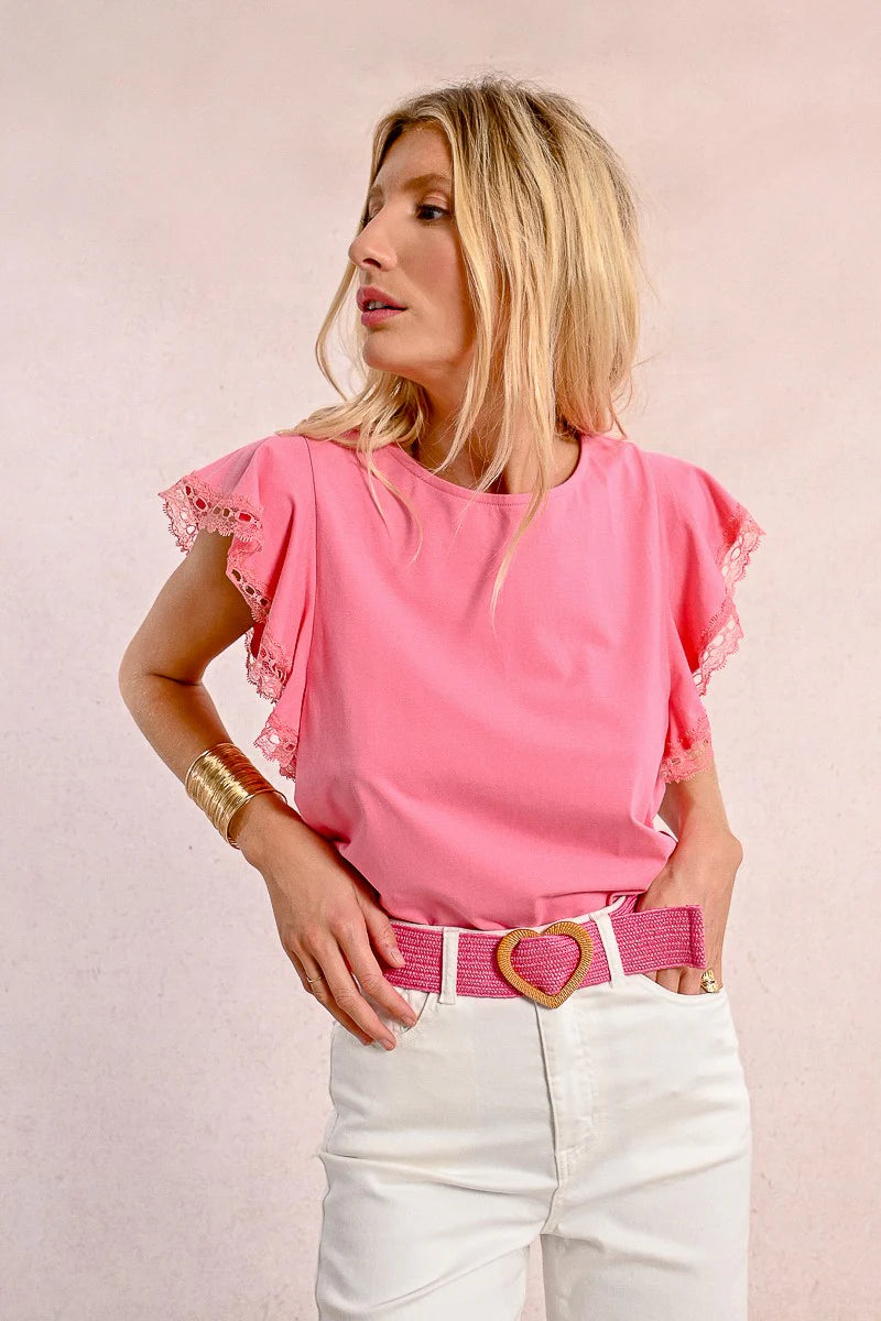 Heart Buck Belt - Pink