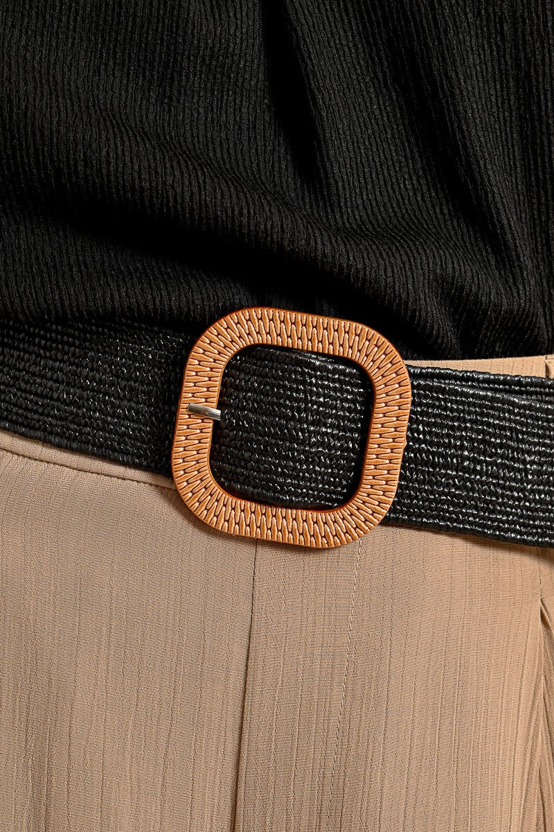 Wide Braid Belt - Black