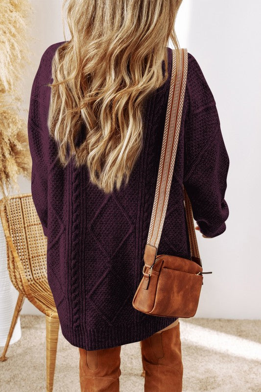 Knit Dress - Eggplant