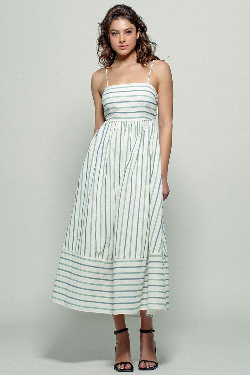 Janna - Blue / Sage Summer Dress