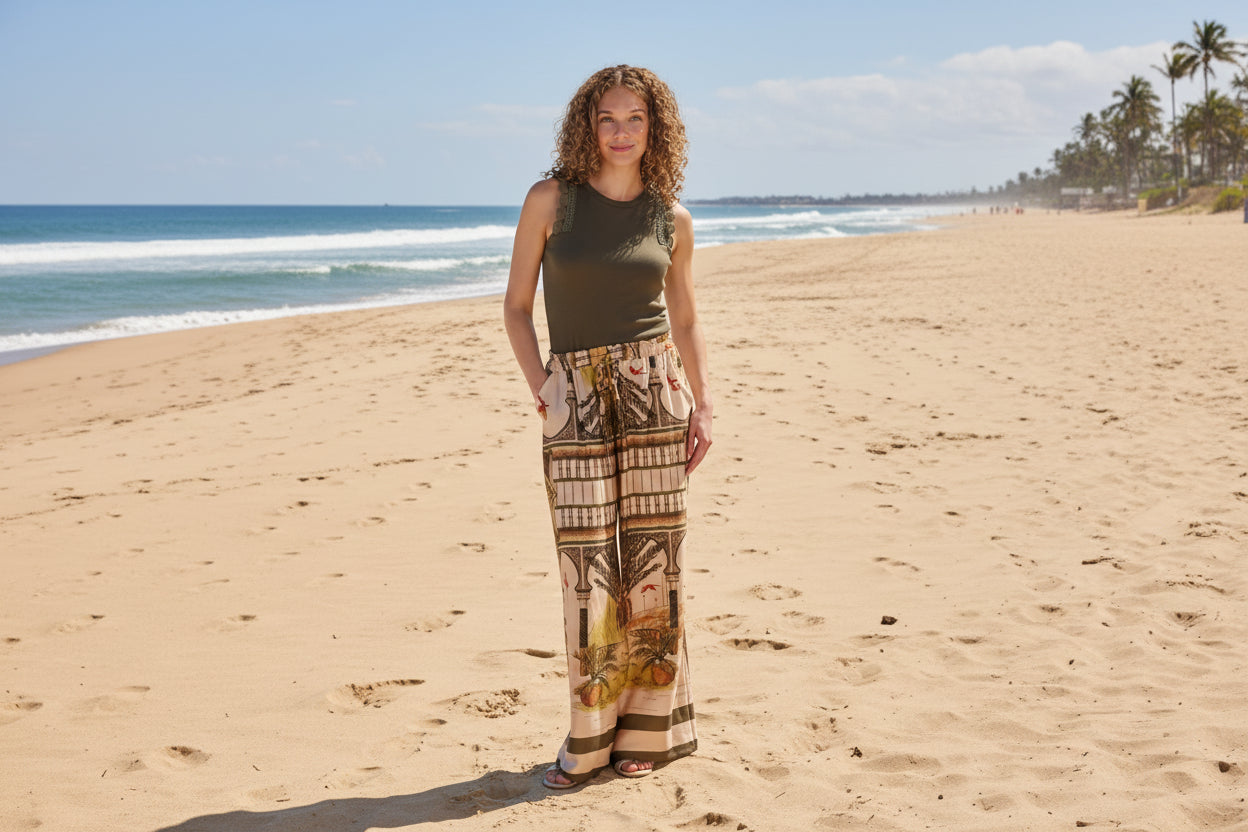 Logan Wide Leg Printed Pant