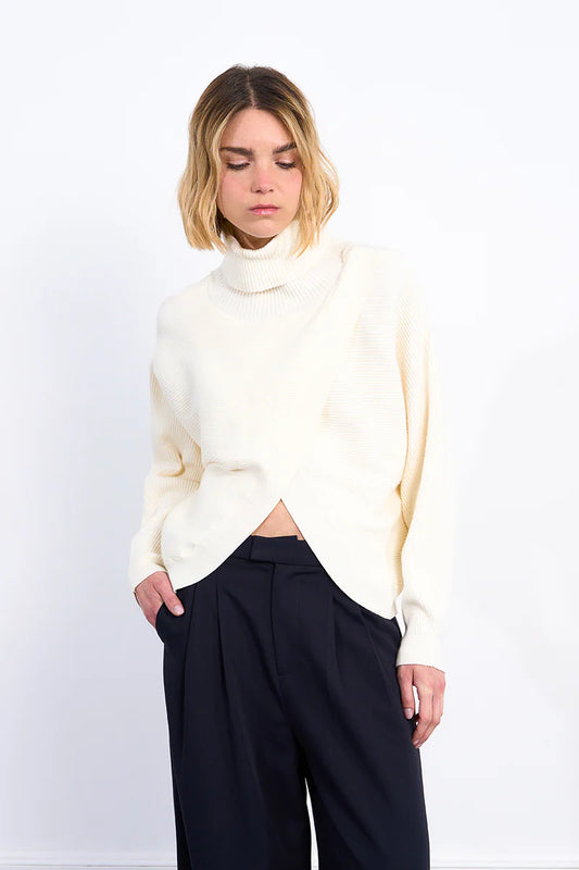 Molly Crossover Knit - Cream