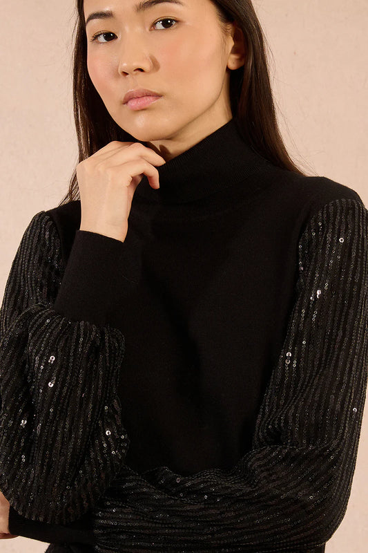 Sequin Sleeve Knit