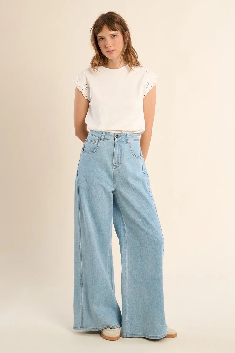 Patsy- High Waisted Wide Leg Denim by Molly Bracken
