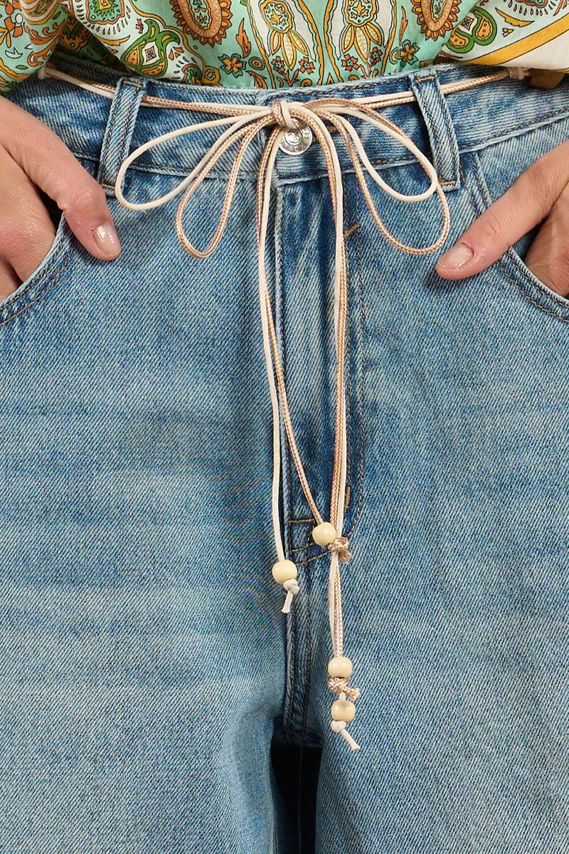 Wide Denim Bermuda Short by Molly Bracken