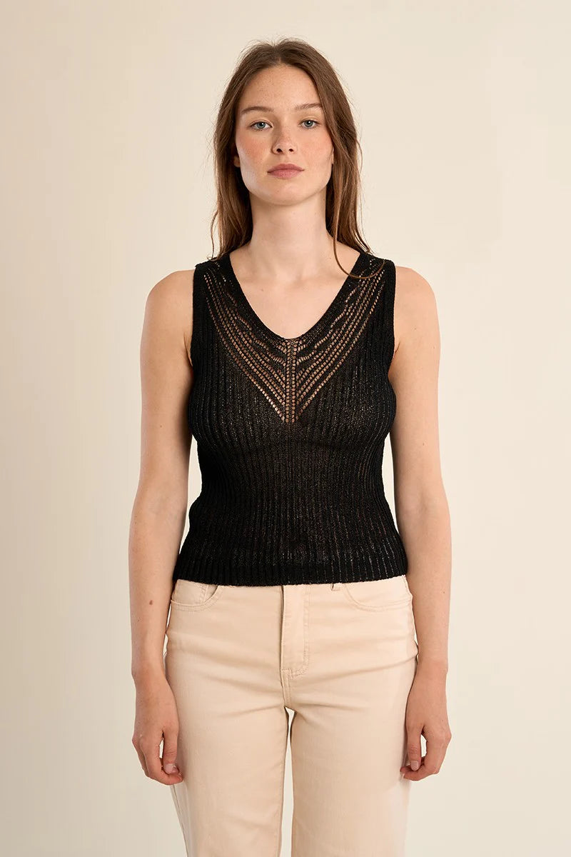 Crochet Tank - Black