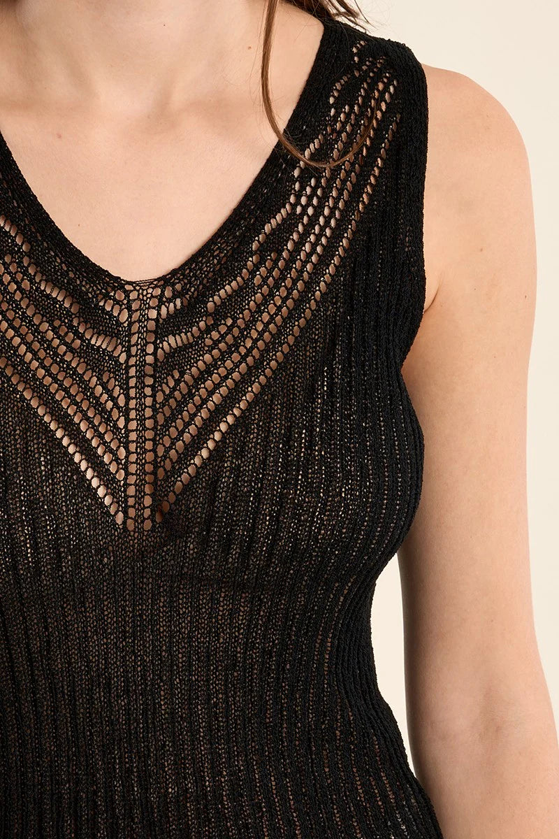 Crochet Tank - Black