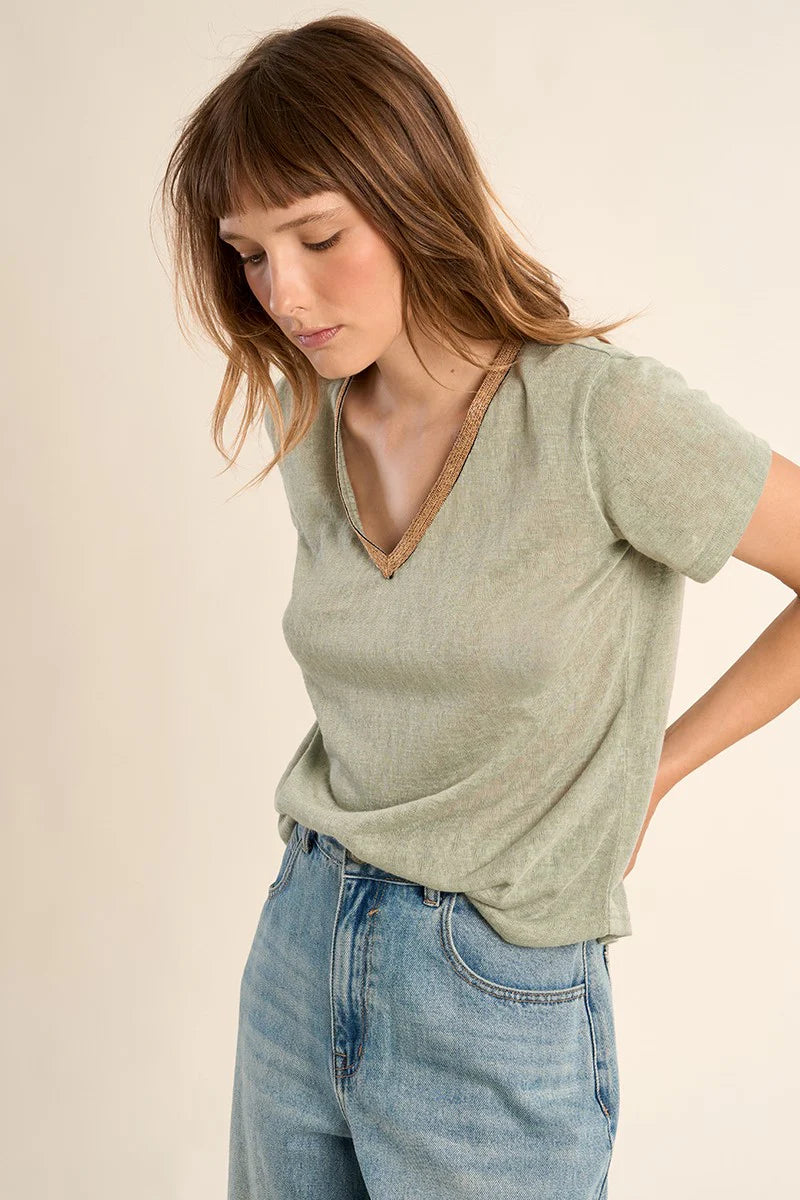 Cassy Tee- Sage