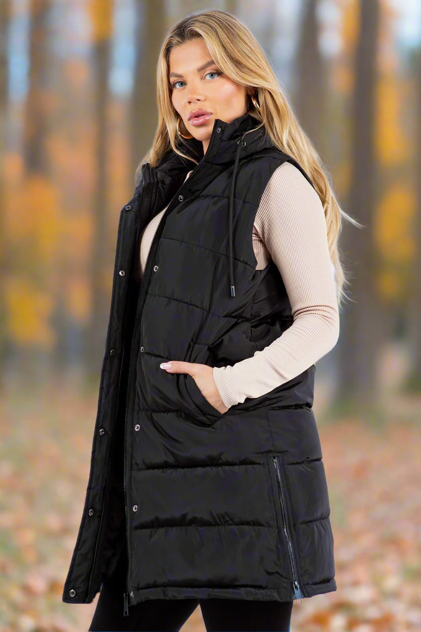 Monica Puffer Vest - Black