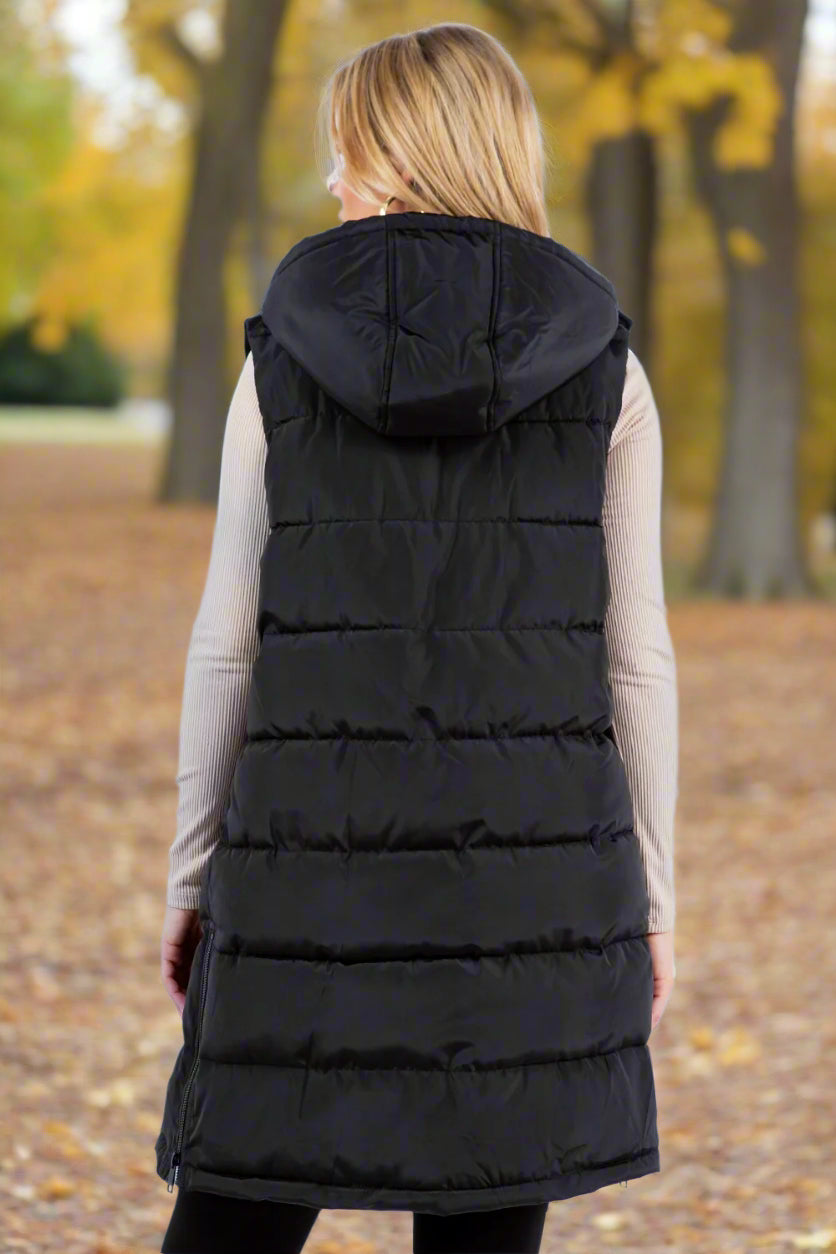Monica Puffer Vest - Black